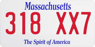 MA license plate 318XX7