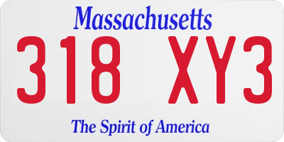 MA license plate 318XY3