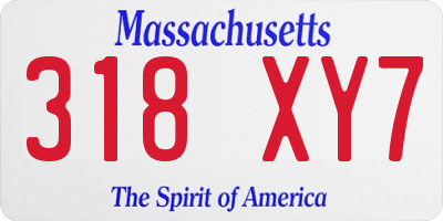 MA license plate 318XY7