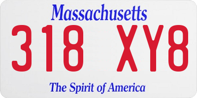 MA license plate 318XY8