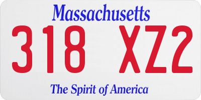 MA license plate 318XZ2