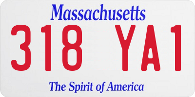 MA license plate 318YA1