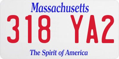 MA license plate 318YA2