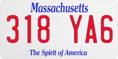 MA license plate 318YA6