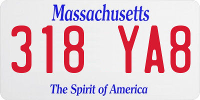 MA license plate 318YA8