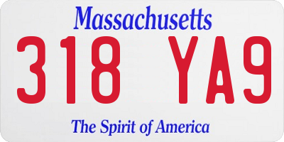 MA license plate 318YA9