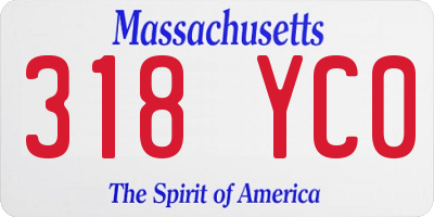 MA license plate 318YC0