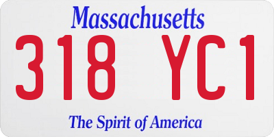 MA license plate 318YC1