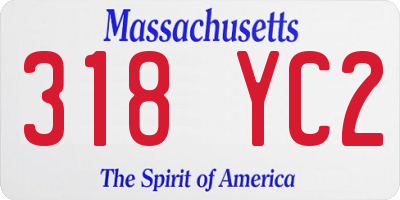 MA license plate 318YC2