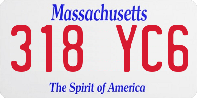 MA license plate 318YC6