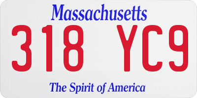MA license plate 318YC9