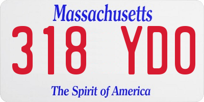 MA license plate 318YD0
