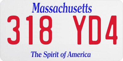 MA license plate 318YD4