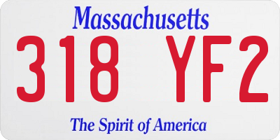 MA license plate 318YF2