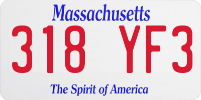 MA license plate 318YF3