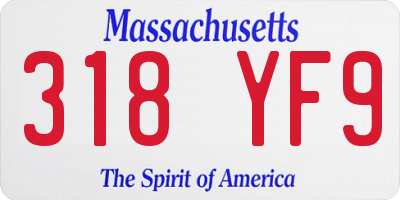 MA license plate 318YF9
