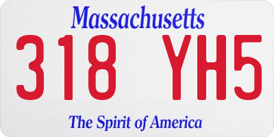 MA license plate 318YH5