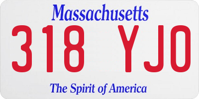 MA license plate 318YJ0