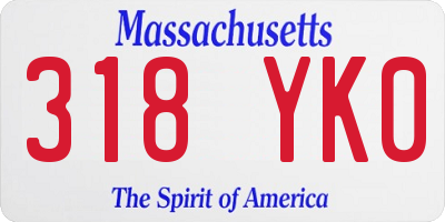 MA license plate 318YK0