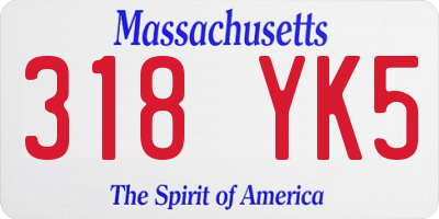 MA license plate 318YK5