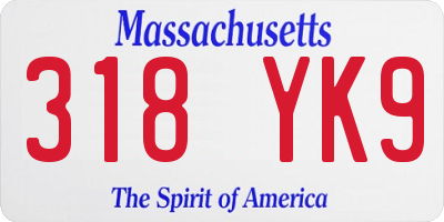 MA license plate 318YK9