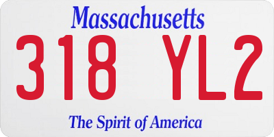 MA license plate 318YL2