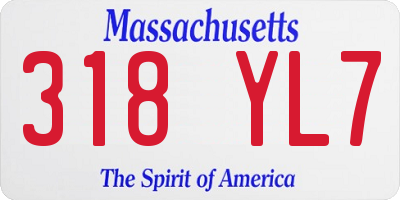 MA license plate 318YL7