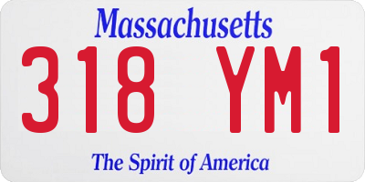 MA license plate 318YM1