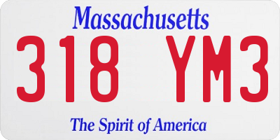 MA license plate 318YM3