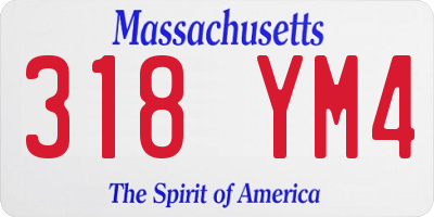 MA license plate 318YM4