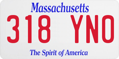 MA license plate 318YN0