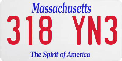 MA license plate 318YN3