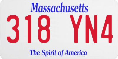 MA license plate 318YN4