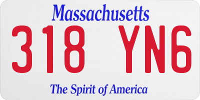 MA license plate 318YN6