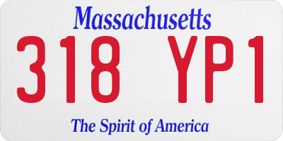 MA license plate 318YP1
