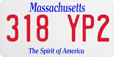 MA license plate 318YP2