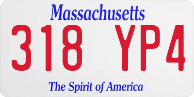 MA license plate 318YP4