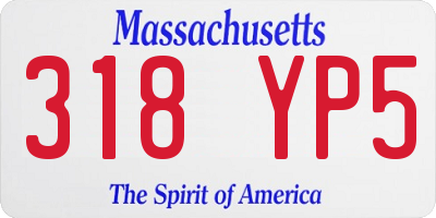 MA license plate 318YP5