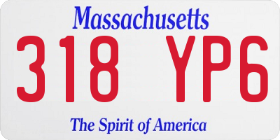 MA license plate 318YP6