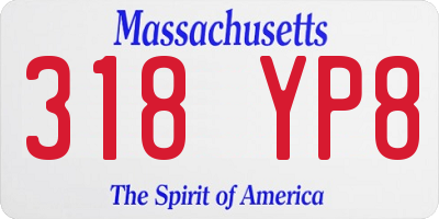 MA license plate 318YP8