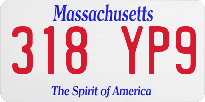 MA license plate 318YP9