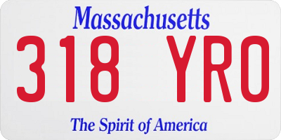 MA license plate 318YR0