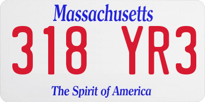 MA license plate 318YR3