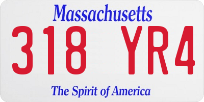 MA license plate 318YR4