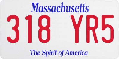 MA license plate 318YR5