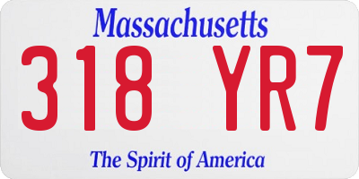 MA license plate 318YR7