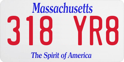 MA license plate 318YR8