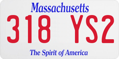 MA license plate 318YS2