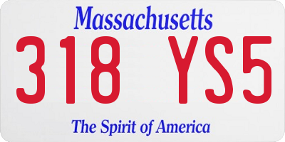 MA license plate 318YS5