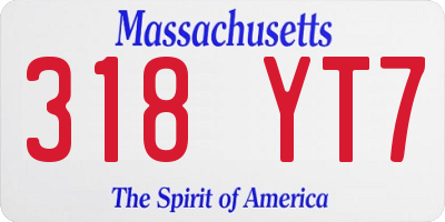 MA license plate 318YT7